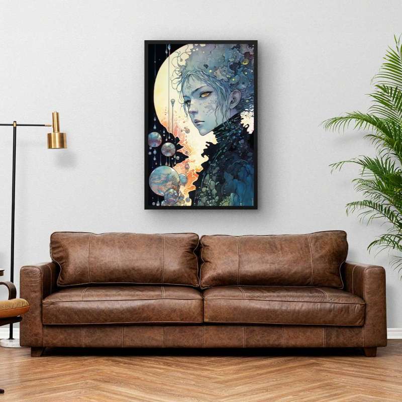 Quadro Decorativo Menina Lunar