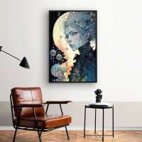 Quadro Decorativo Menina Lunar