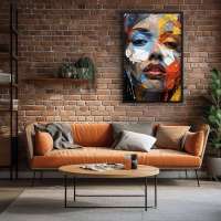 Quadro Decorativo Rosto Tingido