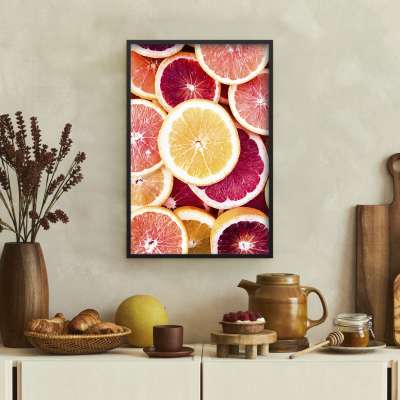 Quadro Decorativo Toranja em Fatias