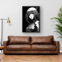 Quadro Decorativo Anime P&B