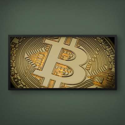 Quadro Decorativo Moeda Bitcoin