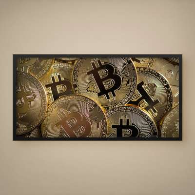 Quadro Decorativo Moedas Bitcoin