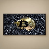 Quadro Decorativo Moedas Bitcoin I