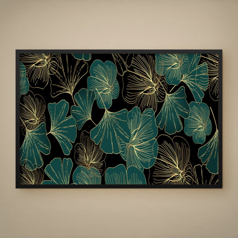 Quadro Decorativo Flores e Folhas