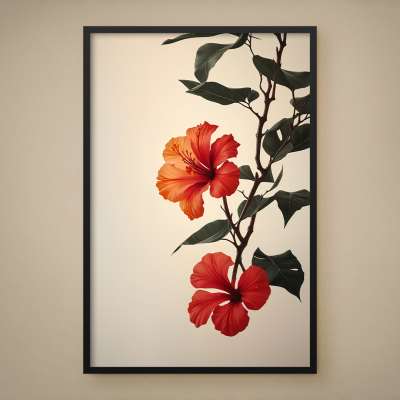 Quadro Decorativo Hibiscos