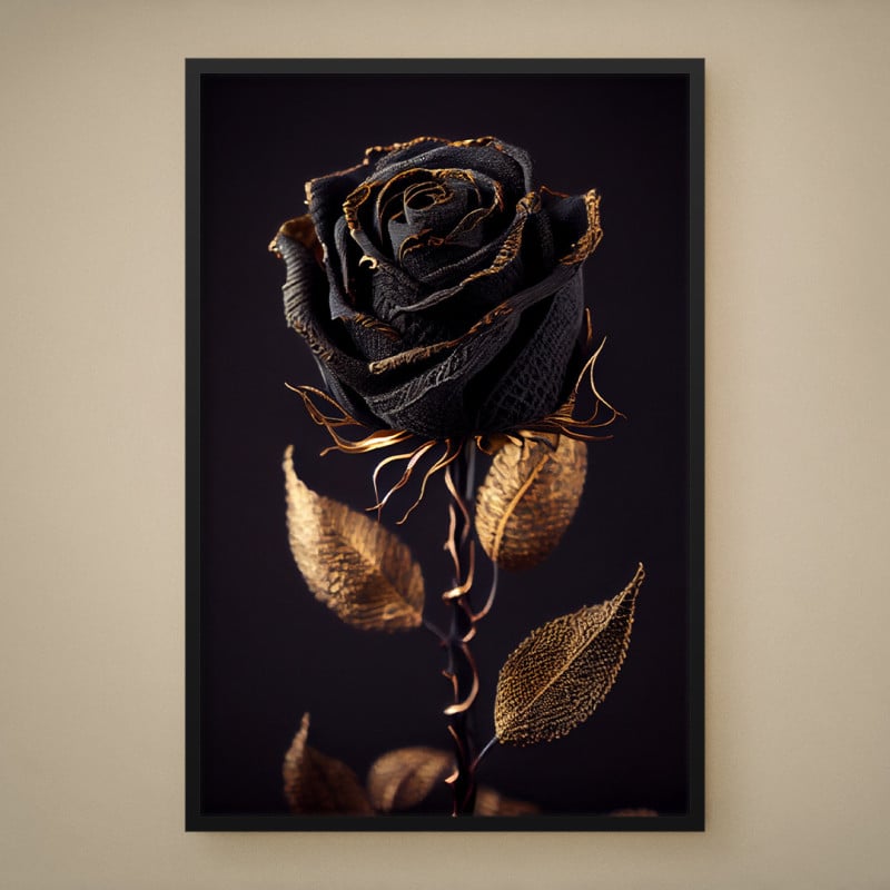 Quadro Decorativo Rosa Negra