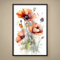 Quadro Decorativo Flores Aquarela II