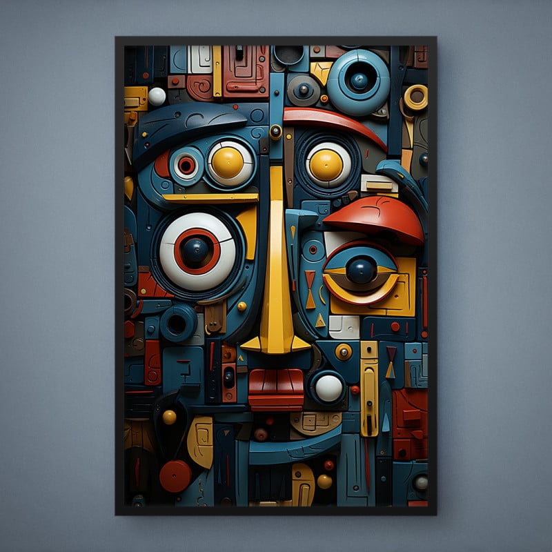 Quadro Decorativo Abstrato Cyber Face