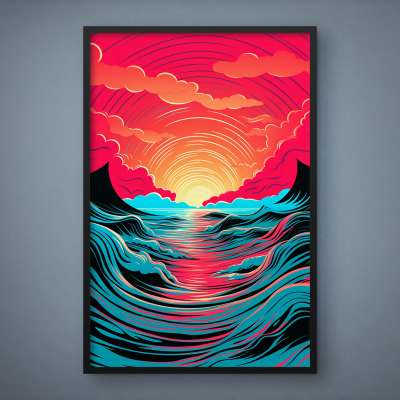 Quadro Decorativo Abstrato Strong Waves