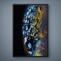 Quadro Decorativo Abstrato Suminagashi Colorful