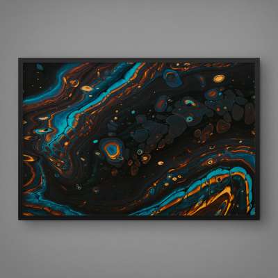 Quadro Decorativo Abstrato Suminagashi Colorful I