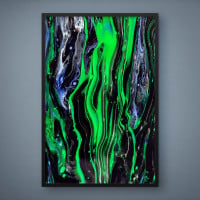 Quadro Decorativo Abstrato Ondas Metalizadas