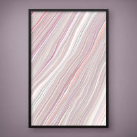 Quadro Decorativo Abstrato Veios Tons Rosados