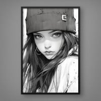 Quadro Decorativo Cartoon Girl