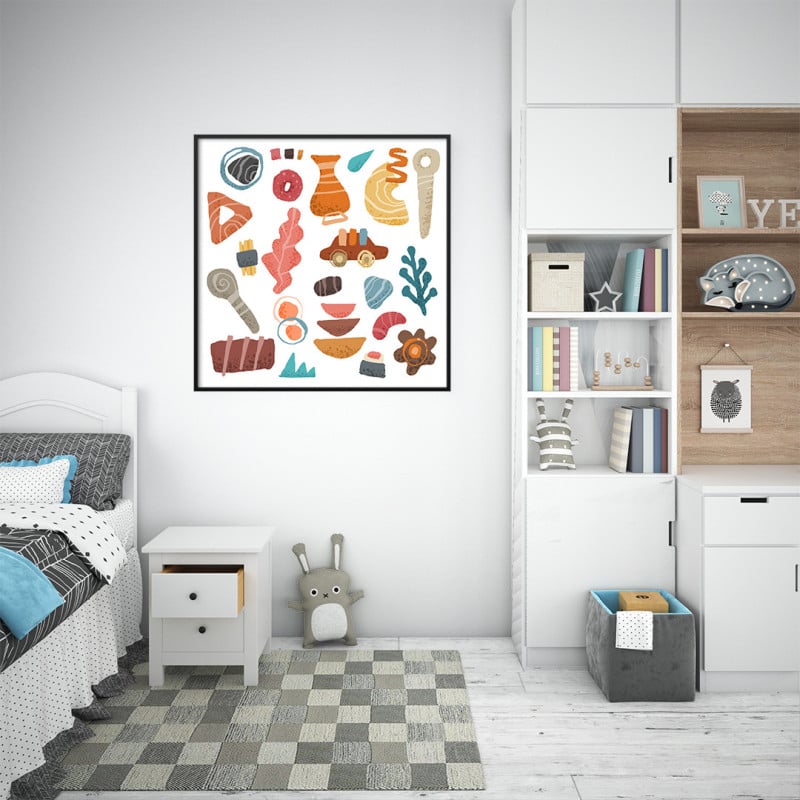 Quadro Decorativo Infantil Elementos