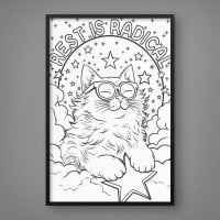 Quadro Decorativo Gatinho nas Nuvens