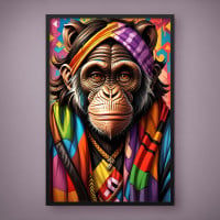 Quadro Decorativo Macaco Descolado Perfil