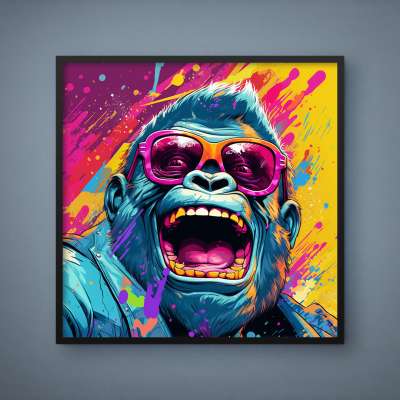 Quadro Decorativo Colorful Monkey