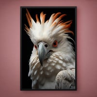 Quadro Decorativo Cacatua da Crista Laranja