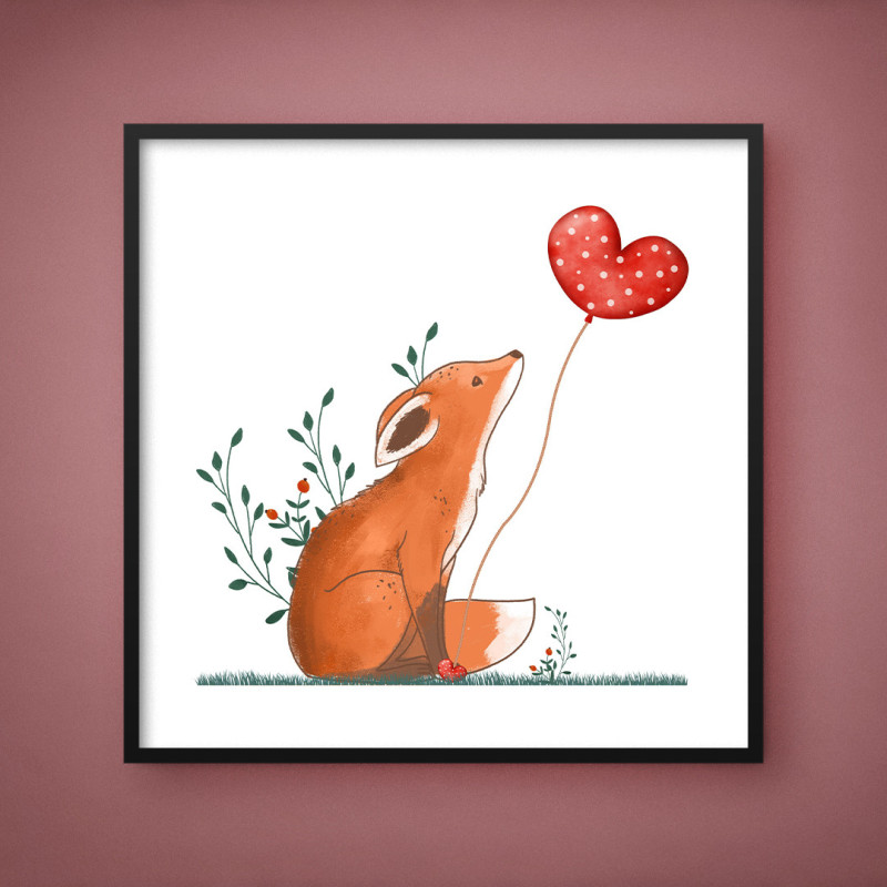 Quadro Decorativo Love Fox