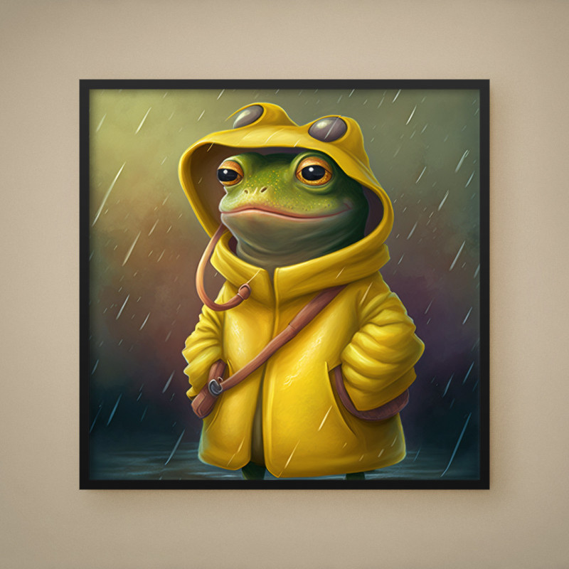 Quadro Decorativo Sapo In The Rain