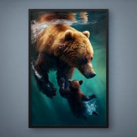 Quadro Decorativo Urso Bárbaro