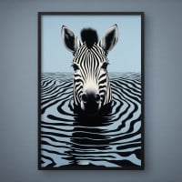 Quadro Decorativo Zebra de Perfil