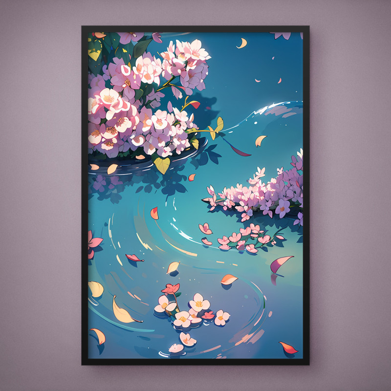 Quadro Decorativo Rio com Flores