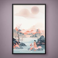 Quadro Decorativo Aquarela Oriental I