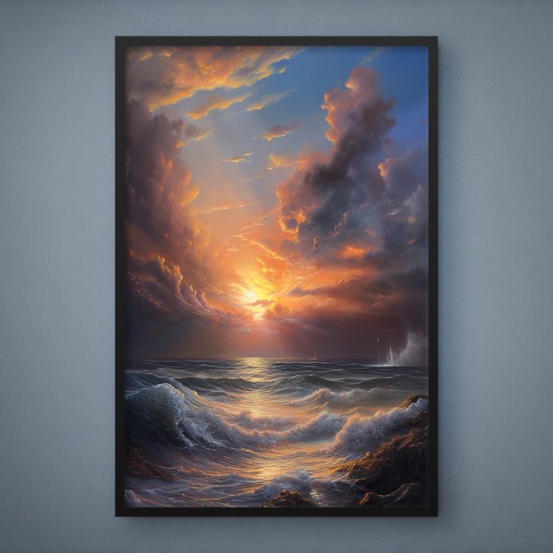 Quadro Decorativo Entardecer Agitado