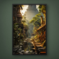 Quadro Decorativo Ruinas na Selva