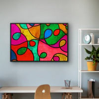 Quadro Decorativo Abstrato Puzzle Colors