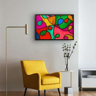 Quadro Decorativo Abstrato Puzzle Colors