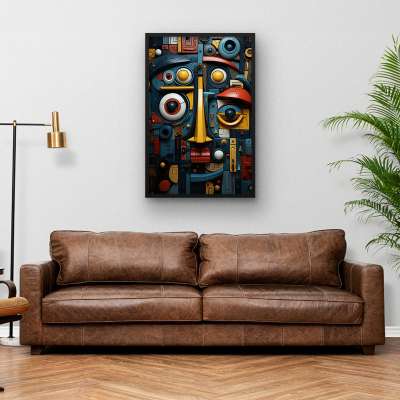 Quadro Decorativo Abstrato Cyber Face