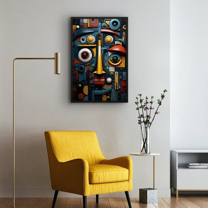 Quadro Decorativo Abstrato Cyber Face