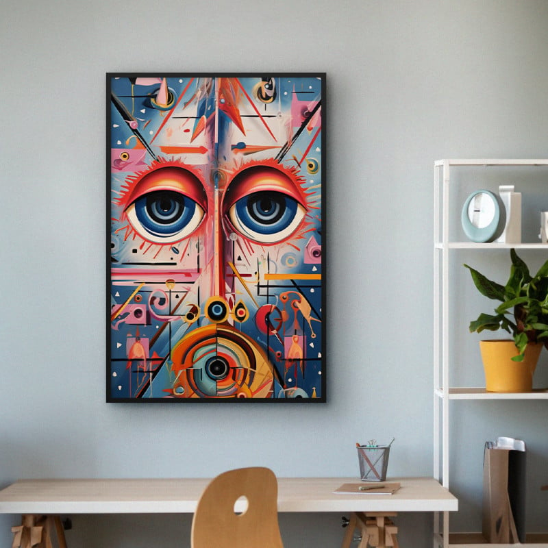 Quadro Decorativo Abstrato Psycho Face