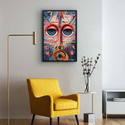 Quadro Decorativo Abstrato Psycho Face