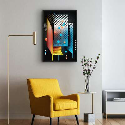 Quadro Decorativo Abstrato New 80s