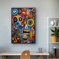 Quadro Decorativo Abstrato Colorful Monsters