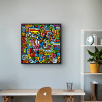 Quadro Decorativo Abstrato Colorful Tribal