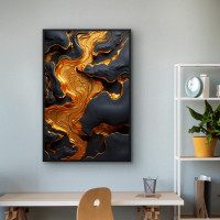 Quadro Decorativo Abstrato Gold River