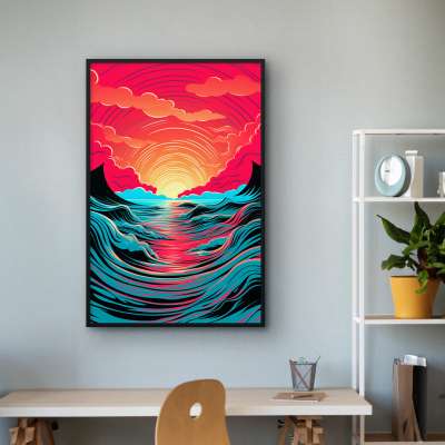 Quadro Decorativo Abstrato Strong Waves