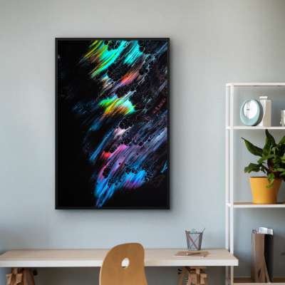 Quadro Decorativo Abstrato Tons Neon