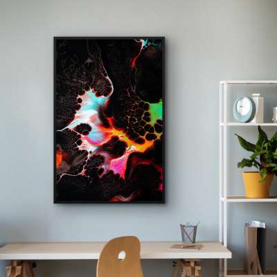 Quadro Decorativo Abstrato Tons Neon IV