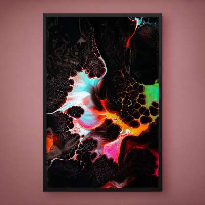 Quadro Decorativo Abstrato Tons Neon IV