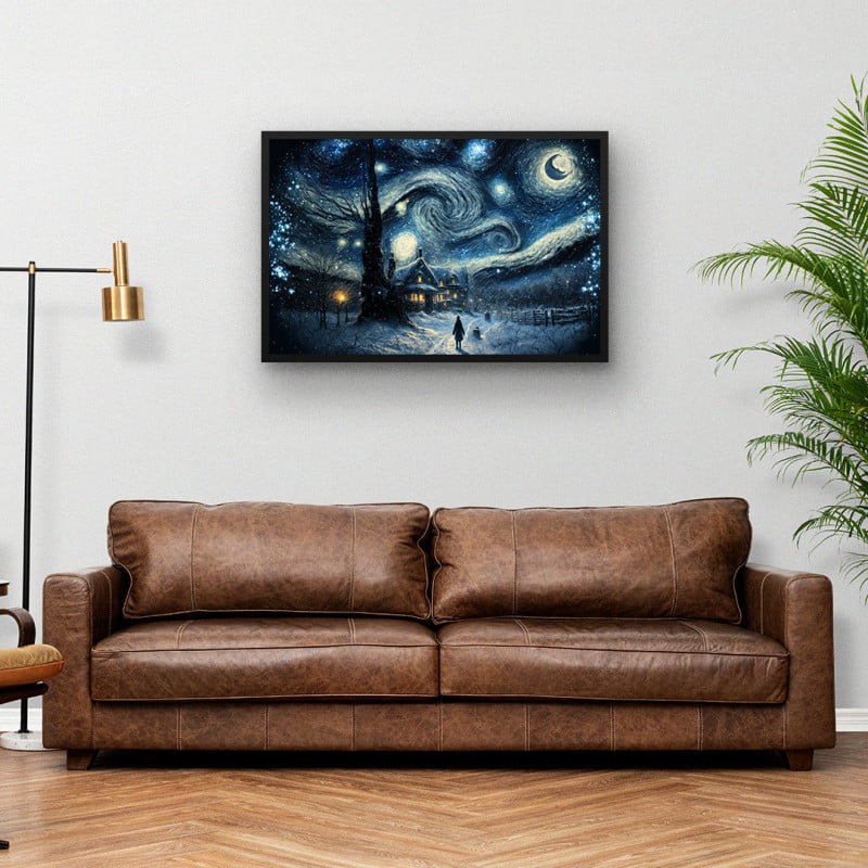 Quadro Decorativo Abstrato Noite Estrelada