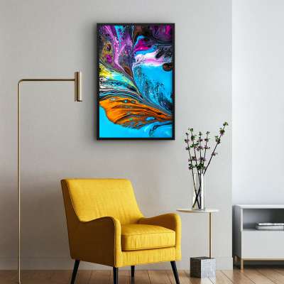 Quadro Decorativo Abstrato Tons Neon VI