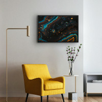 Quadro Decorativo Abstrato Suminagashi Colorful I