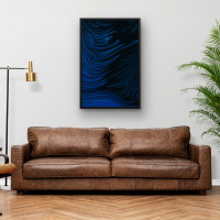 Quadro Decorativo Abstrato Marmorizado Azul